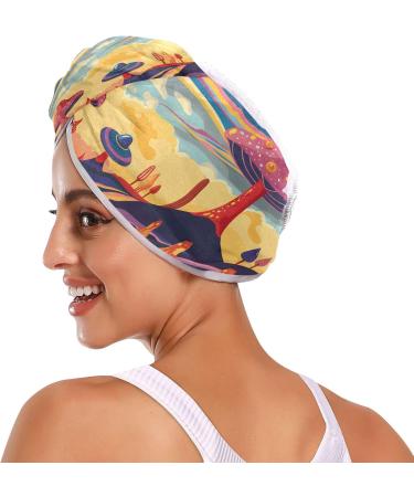 Retro Psychedelic Hair Towel 2 Pack | Super Absorbent Quick Dry Turbans for Women & Girls - Buy Online on GoSupps.com