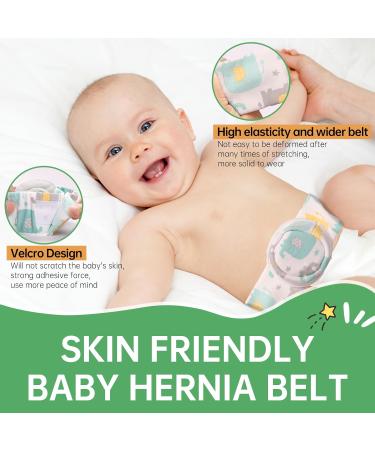 Buy Adjustable Umbilical Hernia Belt for Babies - Newborn Belly Support Wrap with 4 Hernia Packs - Green - Buy Online on GoSupps.com