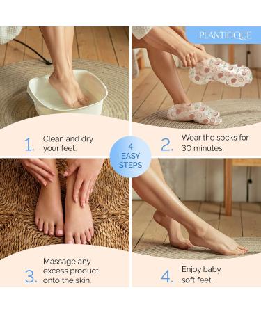 PLANTIFIQUE Foot Moisturiser Socks Hydrating Foot Mask 4Pack (with Box) Hydrating Socks for Soft Heels Intense Moisturizing and Repairing Dry Rough Skin Foot Care Korean Skincare Mask Foot Spa 4 Pack - Buy Online on GoSupps.com