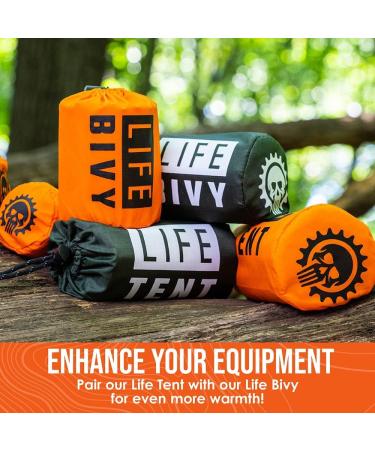 Go Time Gear Life Tent 2 Person Emergency Survival Shelter - Includes Whistle & Paracord - Green (2 Pack) - Buy Online on GoSupps.com