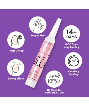 Makartt Nail Glue Remover Kit - 30ml Acetone-Free Remover & 5 Adhesive Tips for Artificial Nails - Buy Online on GoSupps.com