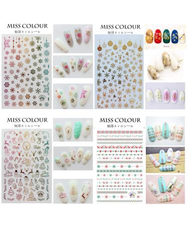 1500+ Christmas Nail Art Stickers - Self-Adhesive Santa, Snowflakes & More | 12 Large Sheets for Festive Nail Designs - Buy Online on GoSupps.com