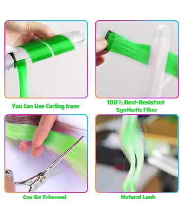 22-Inch Colored Clip-In Hair Extensions for Girls | 10 PCS Colorful Straight Hair Accessories for Parties & Highlights - Buy Online on GoSupps.com