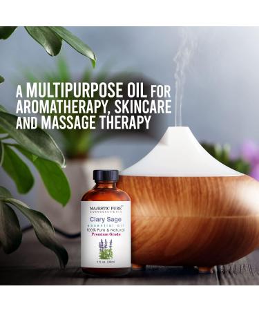 Buy MAJESTIC PURE Clary Sage Essential Oil - Premium Grade Aromatherapy & Massage Oil - 1 fl oz - Pure & Natural - Buy Online on GoSupps.com