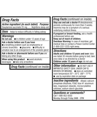 HealthA2Z Sleep Aid - Doxylamine Succinate 25mg | Non Habit-Forming | 120 Count - International Shipping Available - Buy Online on GoSupps.com