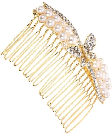 FRCOLOR Hairpins Accessories hair accessories Hair up crystal hair gold crystal bride Crystal wedding hair pearl hair clip rhinestones pearl wedding alloy Miss hair bridal hair Comb - Buy Online on GoSupps.com
