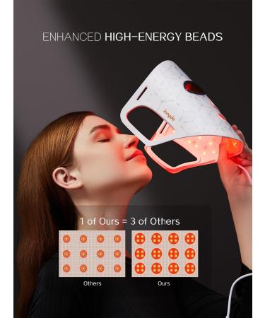 kingdo Red Light Therapy Devices 3-In-1 Red Light Therapy Mask with Mixed Colors Near Infrared Blue & Red Light Therapy LED Face Mask for Face Skin Care - Buy Online on GoSupps.com