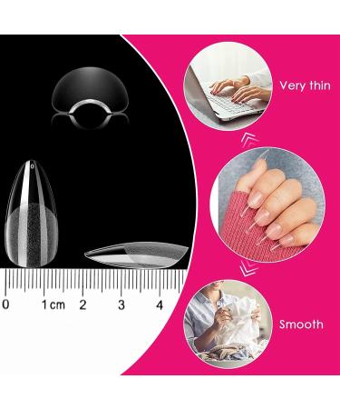 500 Almond Nail Tips - Acrylic Artificial Nails | 10 Sizes for Women & Girls - Premium Quality - Buy Online on GoSupps.com