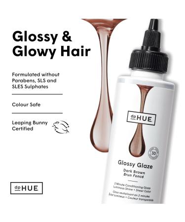 dpHUE Glossy Glaze Dark Brown - 4 fl oz | In-Shower Conditioning Glaze for Luminous Shine | Paraben & Sulfate Free | Leaping Bunny Certified - Buy Online on GoSupps.com