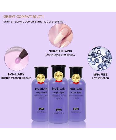 Buy Monomer Acrylic Nail Liquid 6oz - Professional MMA Free Quick Dry 180ml for Acrylic Extensions & 3D Nail Art - Buy Online on GoSupps.com
