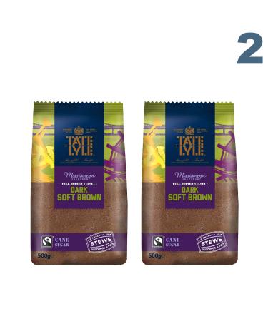 Tate & Lyle Fairtrade Dark Brown Soft Sugar 2x500g | Mississippi Cane Sugar for Baking & Cooking - International Shipping Available - Buy Online on GoSupps.com