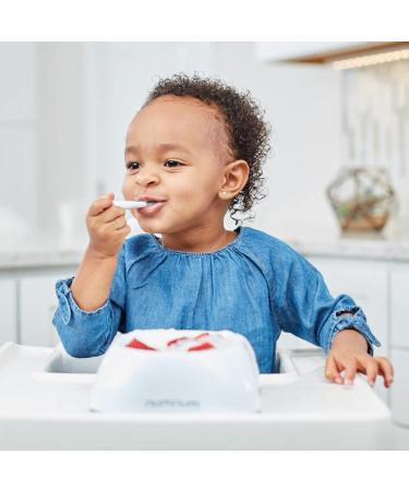 NumNum Pre-Spoon GOOtensils Set | Baby Spoon (Stage 1 + Stage 2) | BPA Free Self Feeding Toddler Utensils | Kids Ages 6 Months+ | Storm Gray/Glacier Green - Buy Online on GoSupps.com