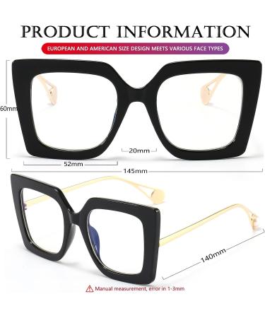 AIEYEZO Oversized Blue Light Glasses for Women - Anti Fatigue Computer Eyeglasses in Black - Buy Online on GoSupps.com