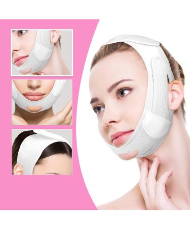 WLLHYF V Line Lifting Mask Reusable Double Chin Reducer Chin Strap Face Belts V Line Face Toning Belts Lift and Tighten Prevent Sagging Women(white) - Buy Online on GoSupps.com