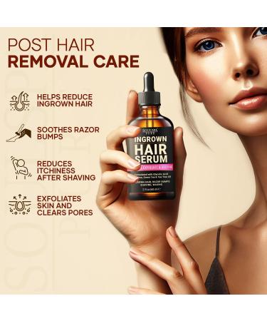 SOULSPA PURE Ingrown Hair Serum - Powerful Razor Bump Solution for Bikini Area Face & Brazilian Wax - Ingrown Hair Oil that Soothes Exfoliates & Nourishes - 2 fl oz - Buy Online on GoSupps.com