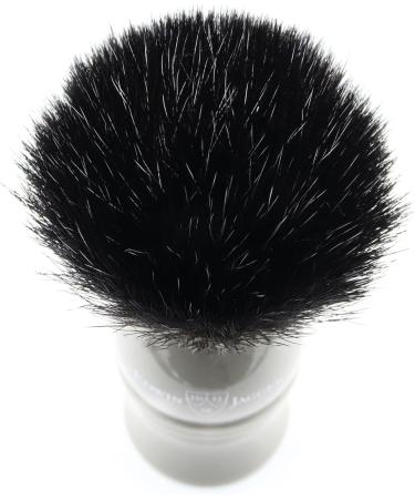 Edwin Jagger Classic Black Synthetic Fibre Eco-Friendly Vegan Exfoliating Shaving Brush - Grey | For Men and Women - Buy Online on GoSupps.com