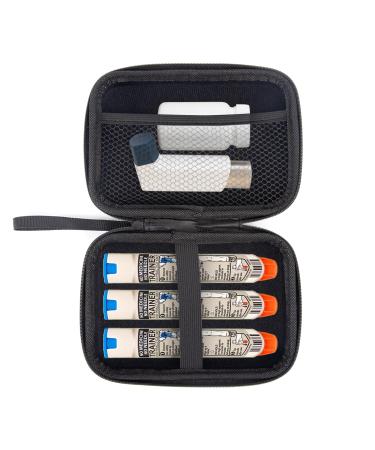 Epipen Carry Case Epi Pens Carrying Case for 2 EpiPen's or Auvi-Q Travel Medicine Kit for Epinephrine Pen Asthma Inhaler Eye Drops Nasal Spray Allergy Meds Diabetic Supplies Ventolin Inhaler