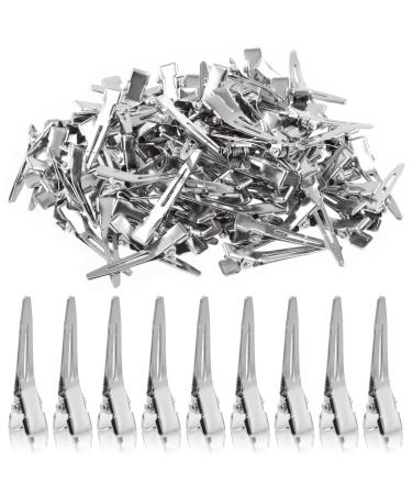 Wokape 100Pcs Styling Hair Clips  1.4 Inch Metal Duck Billed Hair Clips for Women Styling Sectioning  Silver Alligator Clips for Hair silver Duck Bill Clips  1.38 Inch