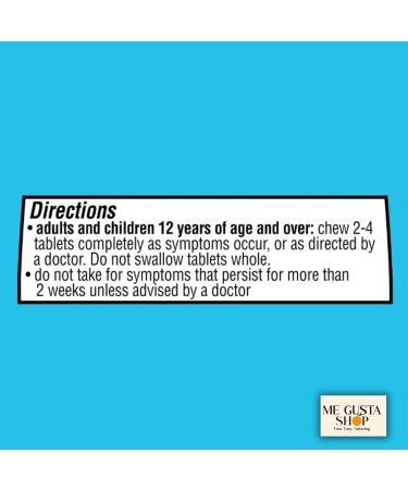 Equate Extra Strength Sugar-Free Antacid Chewable Tablets Orange Cream 750 mg 90 Count Pack of 03 Total 270 + me Gusta Sticker - Buy Online on GoSupps.com