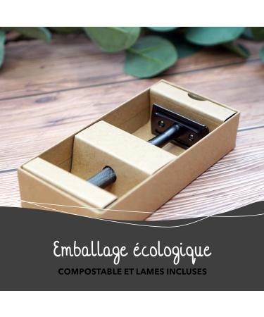 Bamboozy Safety Razor with 20 Blades - Eco-Friendly Stainless Steel Double Edge Razor for Men & Women - Zero Waste Black Matte - Buy Online on GoSupps.com