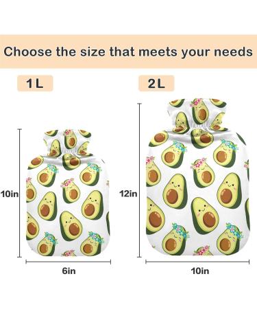 Shop Naanle 2L Flower Avocado Hot Water Bottle with Cover - Large Heat & Cold Therapy for Pain Relief Bed Warmer & Hand Feet Warmer - International Shipping - Buy Online on GoSupps.com
