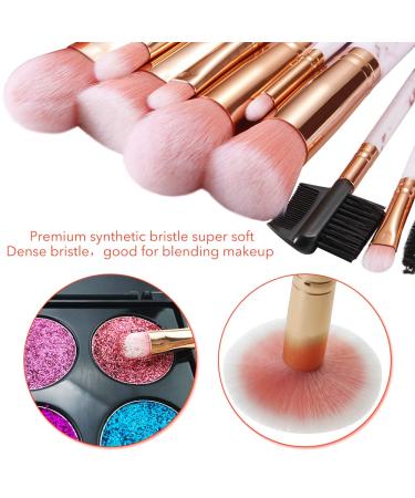 DUAIU 16 Pcs Premium Synthetic Makeup Brush Set with Silicone Facial Brush and PU Cosmetic Bag - Pink - Buy Online on GoSupps.com