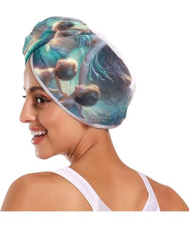 Super Absorbent Mermaid Hair Towels 2 Pack | Quick Dry Turbans for Women & Girls - Buy Online on GoSupps.com