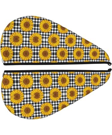 Quick-Dry Hair Towel Wrap - Sunflowers Turban & Button Towel for Effortless Drying - Buy Online on GoSupps.com