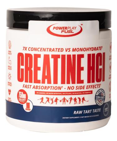 CREATINE HCl Powder for Men and Women, Muscle Strength, Brain Performance, Heart Health & Immune Support - Raw Tart Taste, 90 Servings