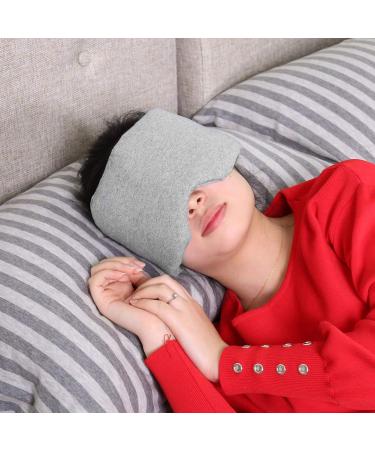 Salmue Sleep Eye Mask with Nose Baffle | Adjustable Blinder Blindfold for Travel and Nap | Comfortable and Breathable Eye Cover (Grey) - Buy Online on GoSupps.com