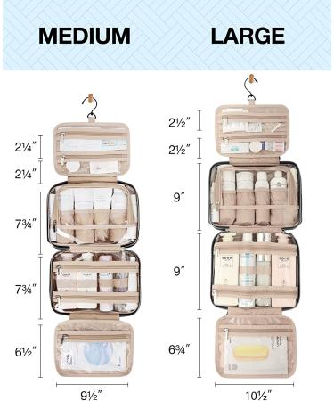 BAGSMART TSA Approved Hanging Toiletry Bag & Transparent Makeup Organizer - Large Black - Buy Online on GoSupps.com
