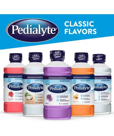 Pedialyte Electrolyte Solution 33.8 Fl Oz Unflavored Hydration Drink - Pack of 4 - Buy Online on GoSupps.com