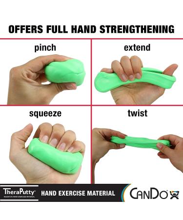CanDo TheraPutty 4 Piece Set - X-Soft, Soft, Medium, and Firm - 2oz Each - Hand Exercise Putty for Rehabilitation & Therapy - Stress Relief & Strengthening Exercises - Buy Online on GoSupps.com
