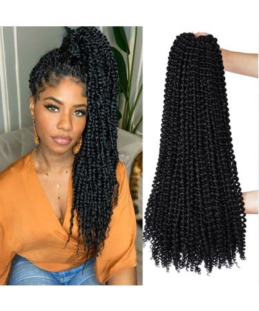 Passion Twist Hair 22 Inch Water Wave Crochet Hair 6 Packs Passion Twists Braiding Hair Long Bohemian Synthetic Hair Passion Twist Hair Extensions(22inch 1B) 22 Inch (Pack of 6) 1B