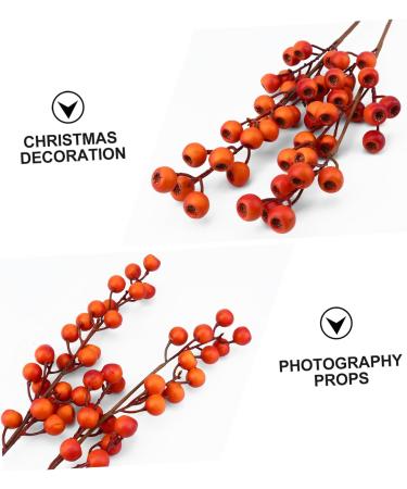 ABOOFAN 2pcs Simulated Holly Fruit Simulation Berries Pine Branch for Xmas Fake Berry Branch Artificial Berry Picks Holly Berry Picks Artificial Berry Stems Wire Christmas Tree Spray - Buy Online on GoSupps.com