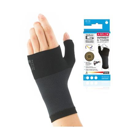 Neo G Wrist and Thumb Support - Ideal for Arthritis, Joint Pain, Tendonitis, Sprains, Hand Instability, Sports - Multi Zone Compression Sleeve - Airflow - Class 1 Medical Device - Small - Black Small Black