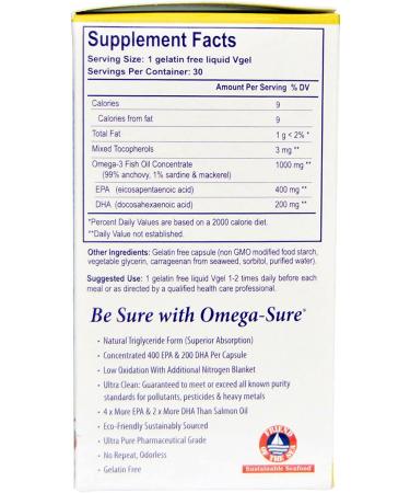 Paradise Herbs Omega Sure Omega-3 1000mg - Vegetarian Fish Oil Softgels (30 Count) - Buy Online on GoSupps.com