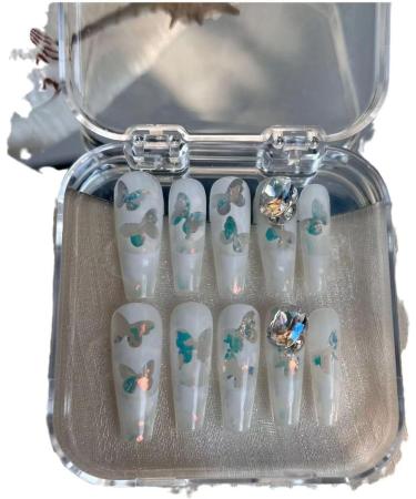 Temperament-enhancing manicure hand-wearing a frosted white butterfly product.(XS) - Buy Online on GoSupps.com