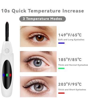 Heated Eyelash Curler - Professional Fast Heating ARC Design Type-C Rechargeable 3 Modes Anti-Burn - Perfect for Long-Lasting Curling - Buy Online on GoSupps.com