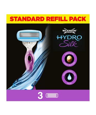 Wilkinson Sword Hydro Silk Razor Blades with Serum for Women Pack of 3 Pack of 3 Blades