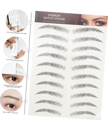Baluue 24 Pcs Eyebrow Stickers Temporary Eyebrow Imitation Eyebrow 4d Temporary Eyebrows Soy Ink Black 7X1X0.1CMx2pcs Blackx2pcs - Buy Online on GoSupps.com