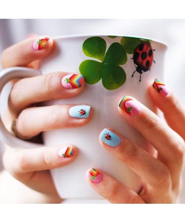 Whaline 6-Piece St. Patrick's Day Nail Stamping Plates Kit - Lucky Shamrock Rainbow Images - Irish Nail Art Templates for DIY Manicure Designs - Buy Online on GoSupps.com