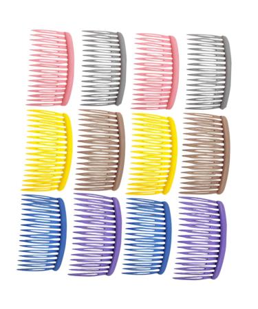 DRESSOOS 12 Pieces Plastic Hair Comb Flower Headpieces for Women Girl Matte Hair Clips Hair Clips Hair Combs Side Female Hair Combs Women Bow