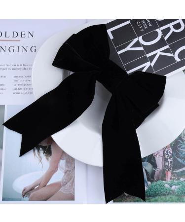 Inilbran Vintage Satin Bow Hair Barrettes Long Tassel Bow Hair Clips Winter Velvet Ribbon Bow Hair Clip Barrette French Bowknot Hairclip Decorative Hair Accessories for Women and Girls Headdress Black - Buy Online on GoSupps.com