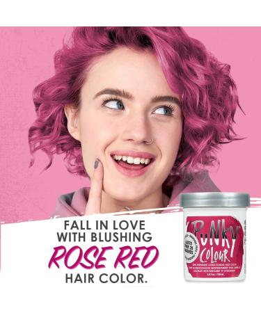 Punky Rose Red Semi Permanent Hair Dye - Vegan, PPD & Paraben Free, Easy to Apply Color Transforming Hair Dye - 3.5oz (Rose Red) - Buy Online on GoSupps.com
