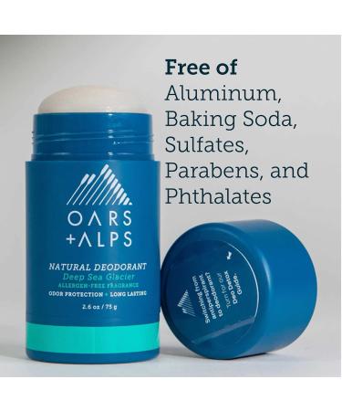 Oars + Alps Aluminum Free Deodorant for Men and Women Dermatologist Tested and for Sensitive Skin Vegan Deep Sea Glacier 2 Pack 2.6 Oz Each 2ct - Deep Sea Glacier - Buy Online on GoSupps.com