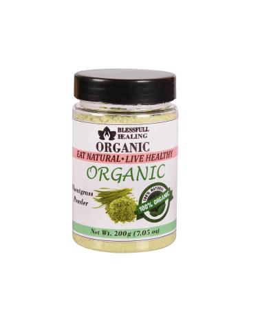 Blessfull Healing Organic Wheatgrass Powder 200 Gram Airtight Container (Packing May Vary) 1 count (Pack of 1)
