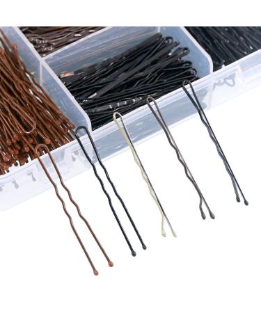 Swpeet 360 Pieces Hair Pins Kit - 216 Bobby Pins & 144 U Hair Pins with Storage Box - Gold, Brown, Black - for Girls and Women - Buy Online on GoSupps.com