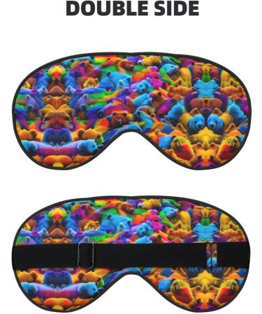 Colorful Bears Print Unisex Sleep Mask | Double-Sided Eye Mask for Sound Sleep & Skin Care - Shop Worldwide - Buy Online on GoSupps.com