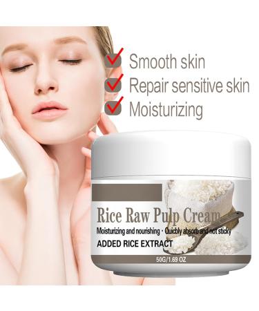 Rice Raw Pulp Cream - Hydrating Facial Moisturizer with Applicator Spoon | 1.69 Oz Day & Night Skin Care for Smooth Radiant Complexion - Buy Online on GoSupps.com